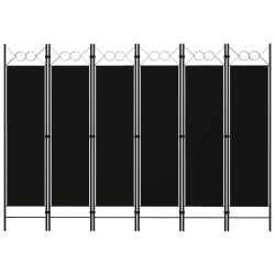 Cloison de séparation 6 panneaux Noir 240x180 cm 509934509934