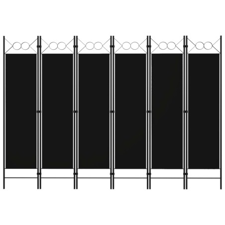 Cloison de séparation 6 panneaux Noir 240x180 cm 509934509934