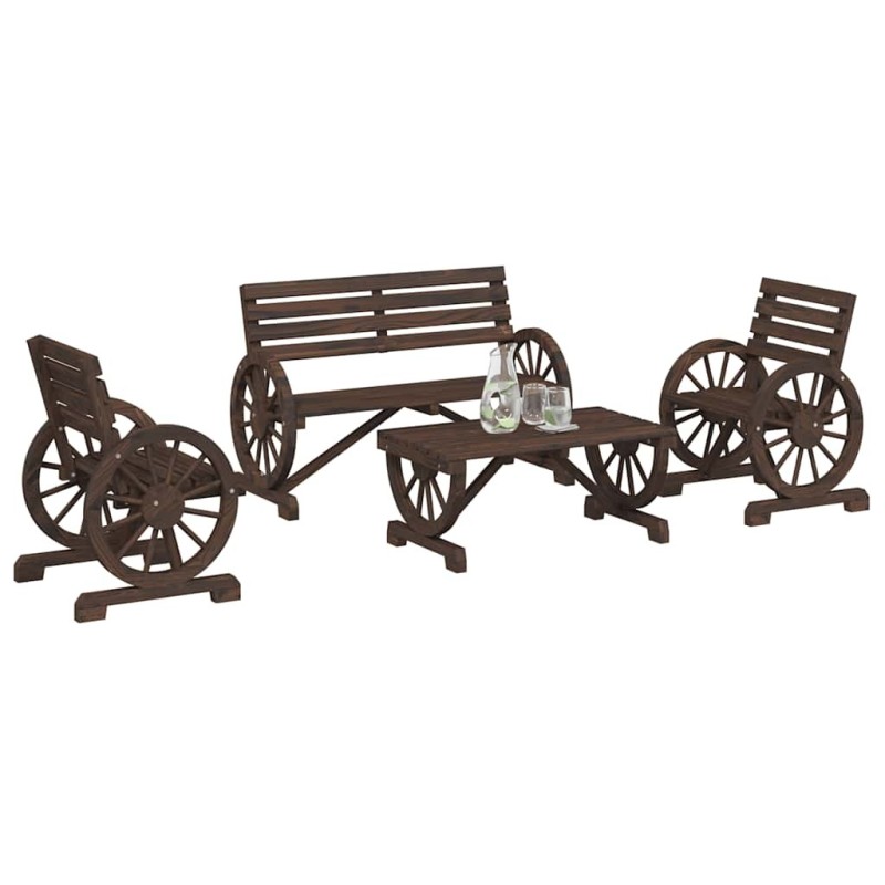 Salon de jardin 4 pcs bois de sapin massif 509936509936