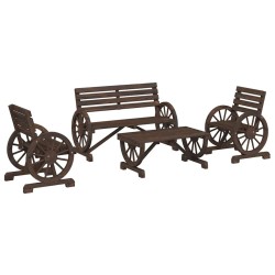 Salon de jardin 4 pcs bois de sapin massif 509936509936