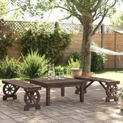 Bancs de jardin lot de 2 bois de sapin massif 509937509937
