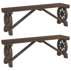 Bancs de jardin lot de 2 bois de sapin massif 509937509937