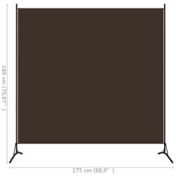 Cloison de séparation marron 175x180 cm tissu 509938509938