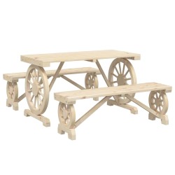 Ensemble à manger de jardin 3 pcs bois de sapin massif 509939509939