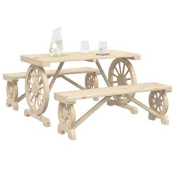 Ensemble à manger de jardin 3 pcs bois de sapin massif 509939509939
