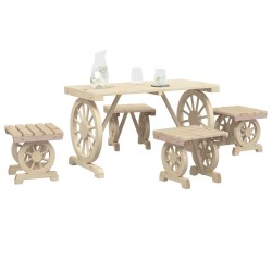 Ensemble à manger de jardin 5 pcs bois de sapin massif 509940509940