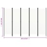 Cloison de séparation 5 panneaux Blanc 250x180 cm 509941509941