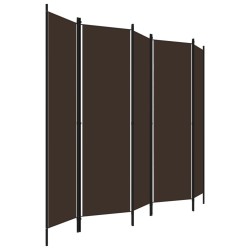 Cloison de séparation 5 panneaux Marron 250x180 cm 509942509942