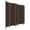 Cloison de séparation 5 panneaux Marron 250x180 cm 509942509942