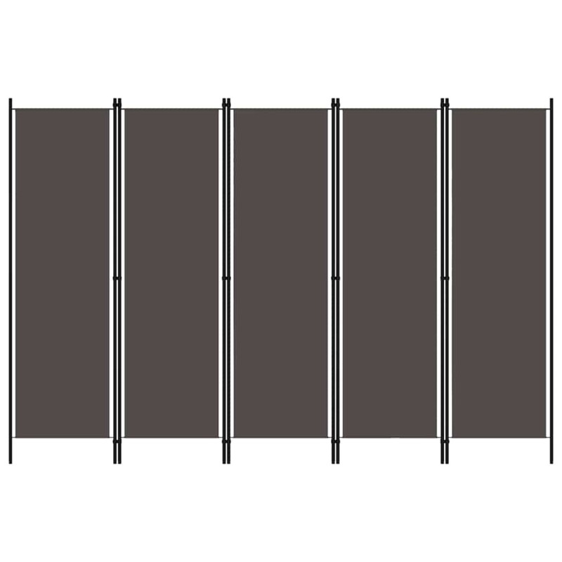 Cloison de séparation 5 panneaux Anthtracite 250x180 cm 509943509943
