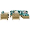 Salon de jardin 7 pcs bois de pin imprégné 509946509946