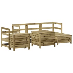 Salon de jardin 7 pcs bois de pin imprégné 509946509946