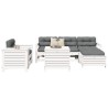 Salon de jardin 7 pcs blanc bois de pin massif 509948509948