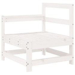 Salon de jardin 7 pcs blanc bois de pin massif 509948509948