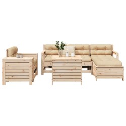Salon de jardin 7 pcs bois de pin massif 509949509949