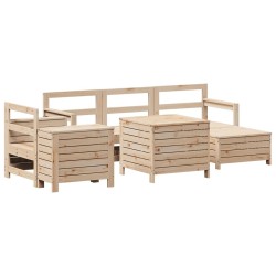 Salon de jardin 7 pcs bois de pin massif 509949509949