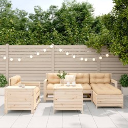 Salon de jardin 7 pcs bois de pin massif 509949509949