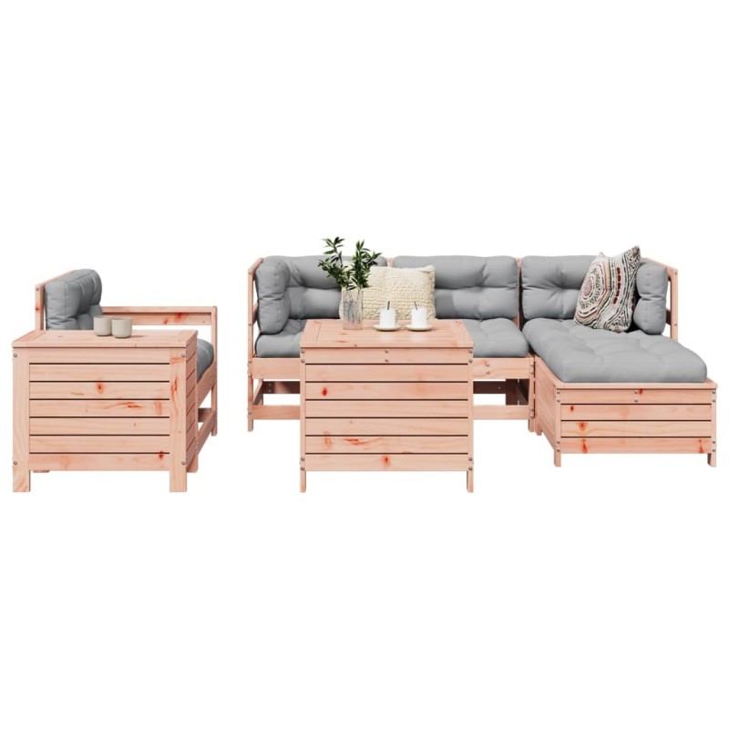 Salon de jardin 7 pcs bois massif sapin de douglas 509950509950