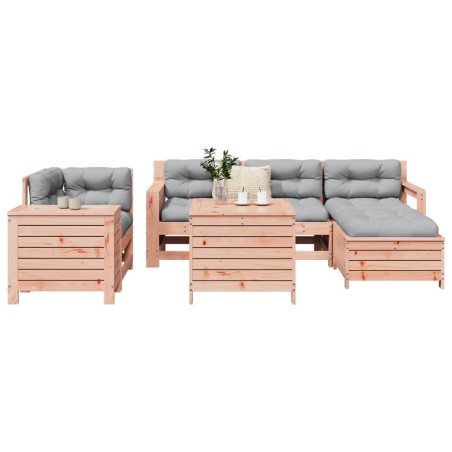 Salon de jardin 7 pcs bois massif sapin de douglas 509951509951