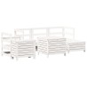 Salon de jardin 7 pcs blanc bois de pin massif 509952509952