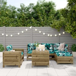 Salon de jardin 7 pcs bois de pin imprégné 509953509953