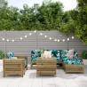 Salon de jardin 7 pcs bois de pin imprégné 509953509953