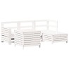 Salon de jardin 5 pcs blanc bois massif de pin 509962509962