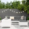 Salon de jardin 5 pcs blanc bois massif de pin 509962509962