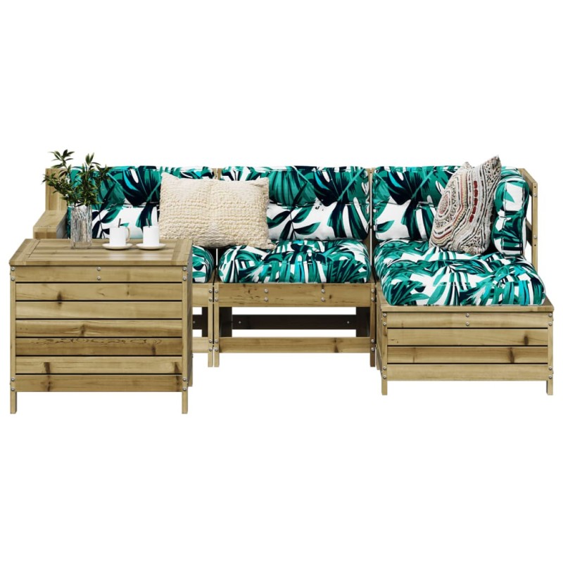Salon de jardin 5 pcs bois de pin imprégné 509963509963