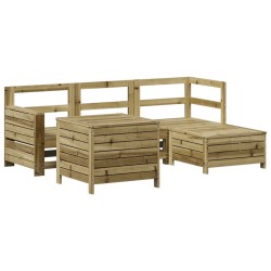Salon de jardin 5 pcs bois de pin imprégné 509963509963
