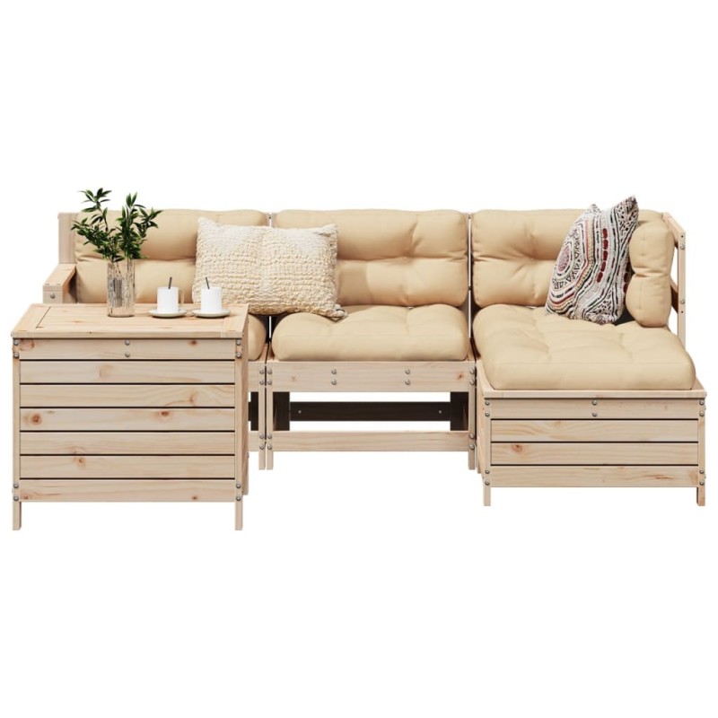 Salon de jardin 5 pcs bois de pin massif 509967509967