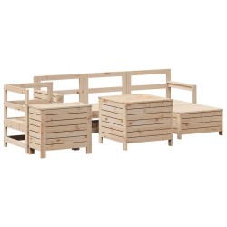 Salon de jardin 7 pcs bois de pin massif 509969509969