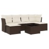 Salon de jardin avec coussins 7 pcs marron résine tressée 509971509971
