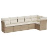 Salon de jardin avec coussins 6 pcs beige résine tressée 509976509976