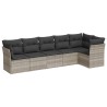 Salon de jardin 6 pcs avec coussins gris clair résine tressée 509978509978