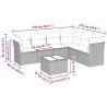 Salon de jardin 7 pcs avec coussins noir résine tressée 509983509983