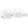 Salon de jardin 7 pcs blanc bois de pin massif 509984509984