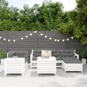 Salon de jardin 7 pcs blanc bois de pin massif 509984509984