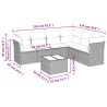 Salon de jardin avec coussins 7 pcs marron résine tressée 509985509985