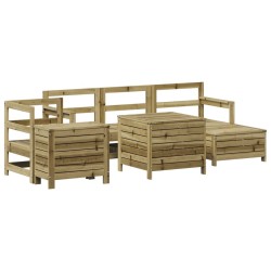 Salon de jardin 7 pcs bois de pin imprégné 509986509986