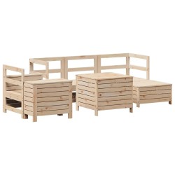 Salon de jardin 7 pcs bois de pin massif 509987509987