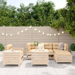 Salon de jardin 7 pcs bois de pin massif 509987509987