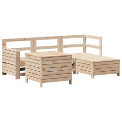 Salon de jardin 5 pcs bois de pin massif 509988509988
