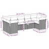 Salon de jardin avec coussins 7 pcs gris clair résine tressée 509989509989