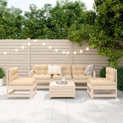 Salon de jardin 6 pcs bois de pin massif 509990509990