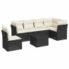 Salon de jardin 7 pcs avec coussins noir résine tressée 509993509993