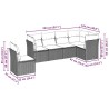 Salon de jardin 6 pcs avec coussins gris clair résine tressée 509994509994