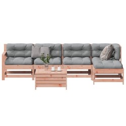 Salon de jardin 6 pcs avec coussins bois massif Douglas 509998509998