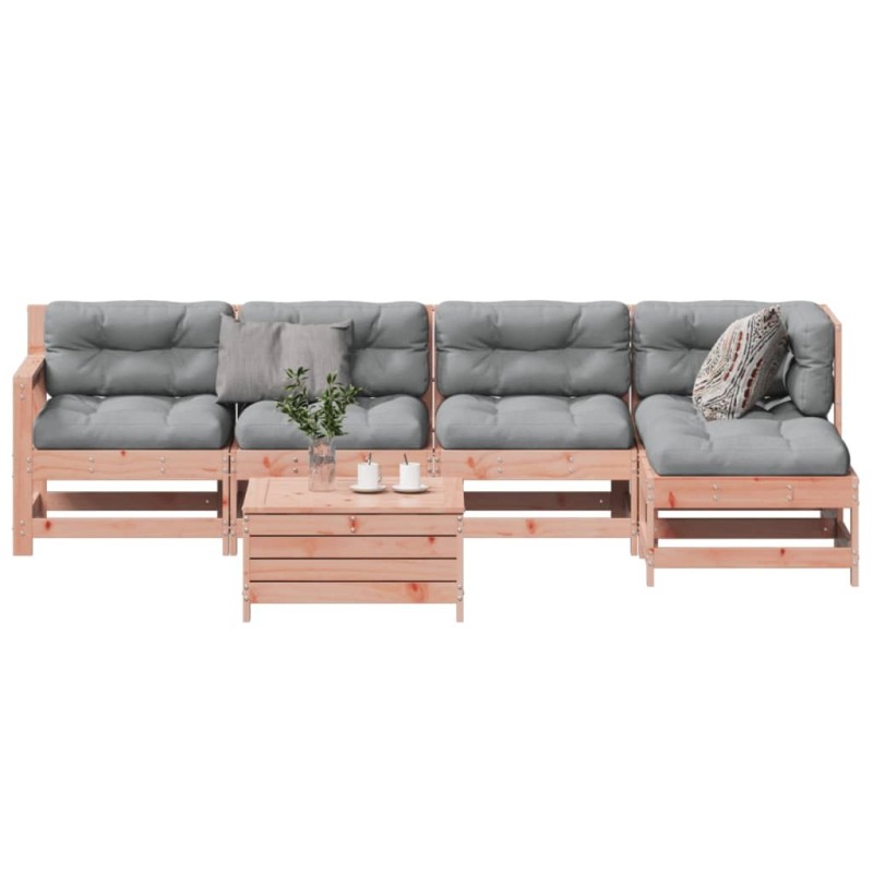 Salon de jardin 6 pcs avec coussins bois massif Douglas 509998509998
