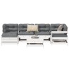 Salon de jardin 7 pcs blanc bois de pin massif 510000510000